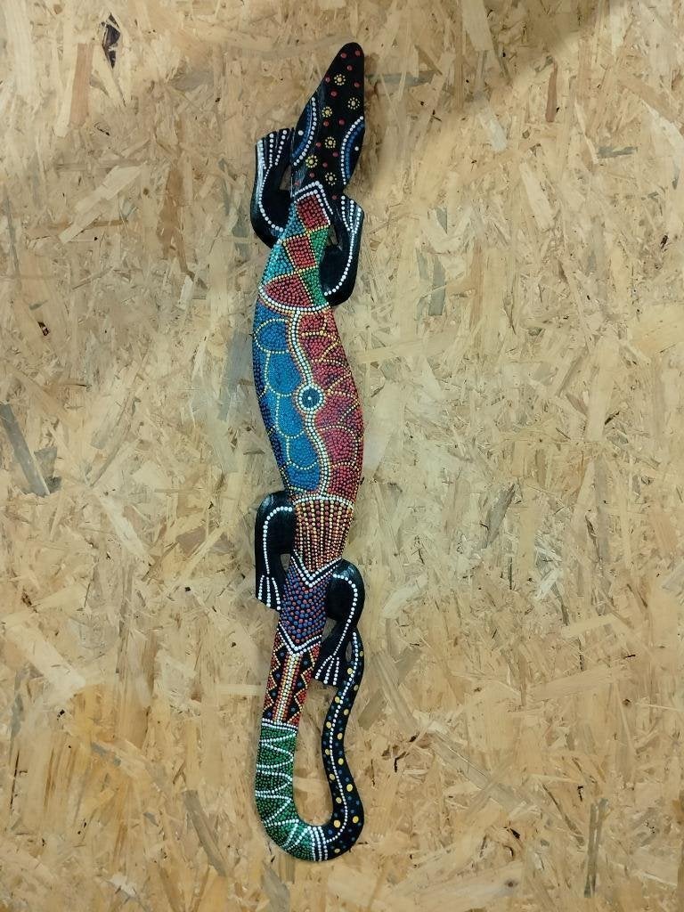 Handgemaakte houten gecko voor aan de wand – 100 cm, Western Deco, Nieuw, Ophalen of Verzenden, Zoetermeer