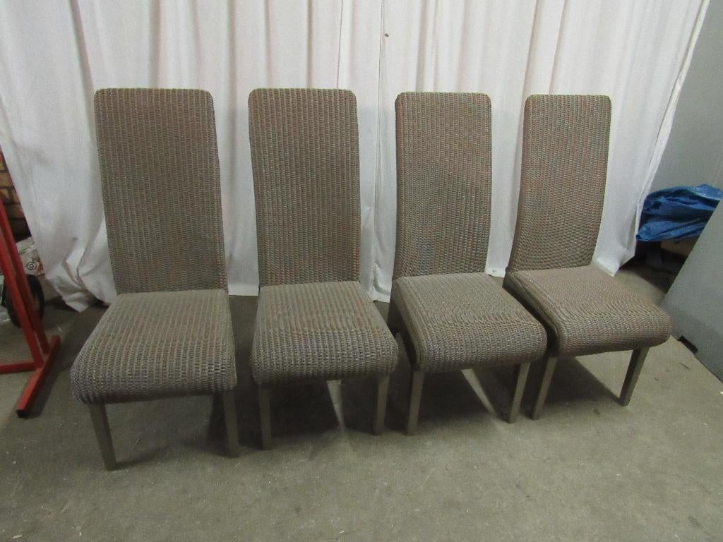 4 Lloyd Loom stoelen, Ophalen, Gebruikt, Bruin, Lloyd Loom