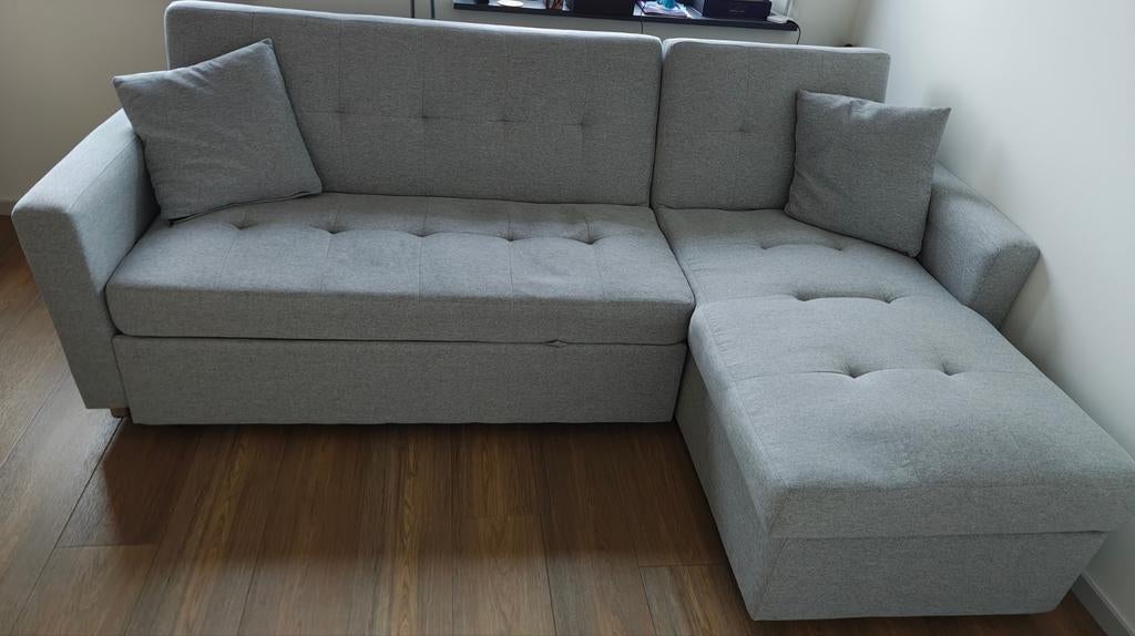 Sklum 3-seater linen sofa bed, Ophalen, Tweepersoons, Zo goed als nieuw, Overige maten