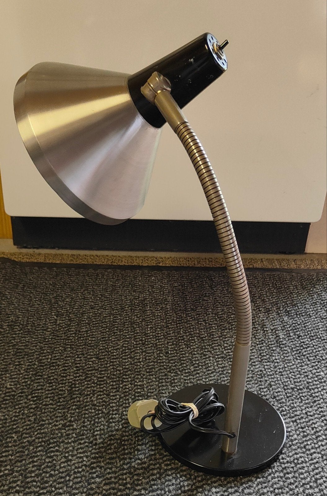 Hala Zeist Vintage Bureaulamp met Flexibele Arm - Zilver/Zwa, Bureaulamp, Gebruikt, Overige merken, Vintage
