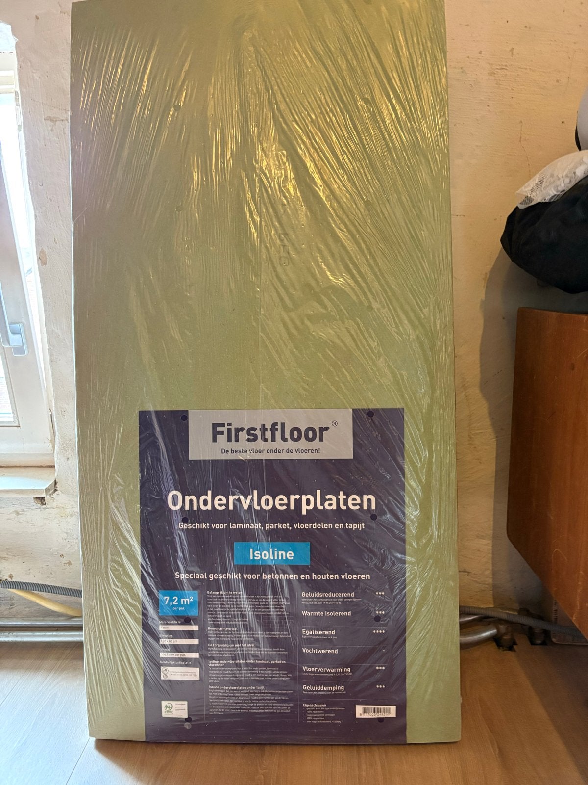 2 nieuwe pakken Firstfloor Isoline Ondervloerplaten 14,4 m2, Ophalen, Overige materialen, 30 cm of meer, Overige typen