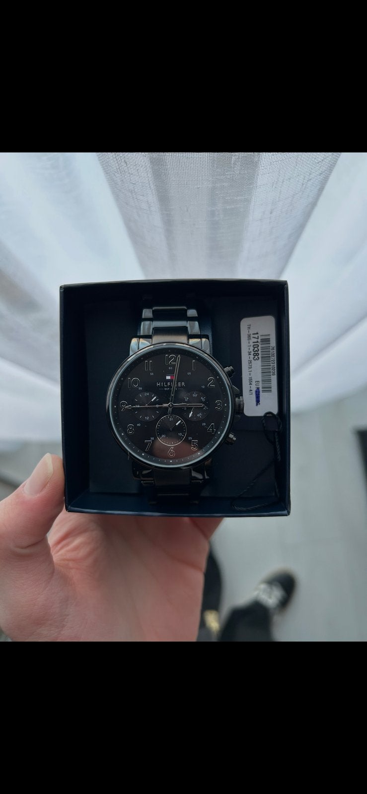Horloge Tommy Hilfiger zwart, Sieraden, Tassen en Uiterlijk, Horloges | Heren, Overige merken, Staal, Staal, Polshorloge