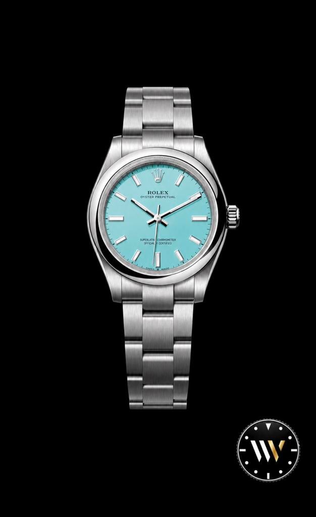 Rolex Oyster Perpetual 31mm “Tiffany” 277200 Nieuw STICKERS, Sieraden, Tassen en Uiterlijk, Horloges | Dames, Ophalen, Staal, Polshorloge
