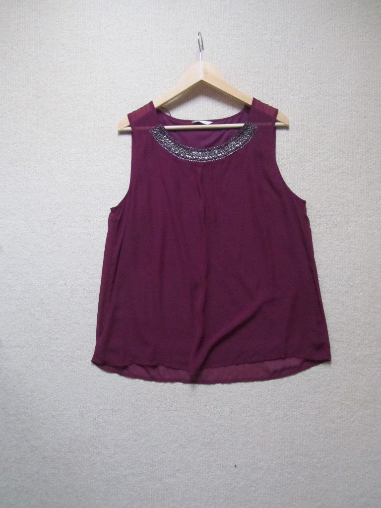 top Miss Etam aubergine XXL, Shirt of Top, Zo goed als nieuw, Miss Etam, Meerkleurig