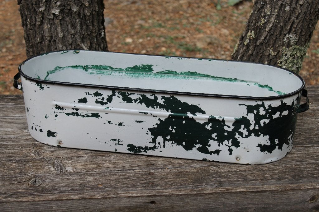 Brocante - Forse oude bak van emaille!, Antiek en Kunst, Antiek | Emaille, Ophalen of Verzenden