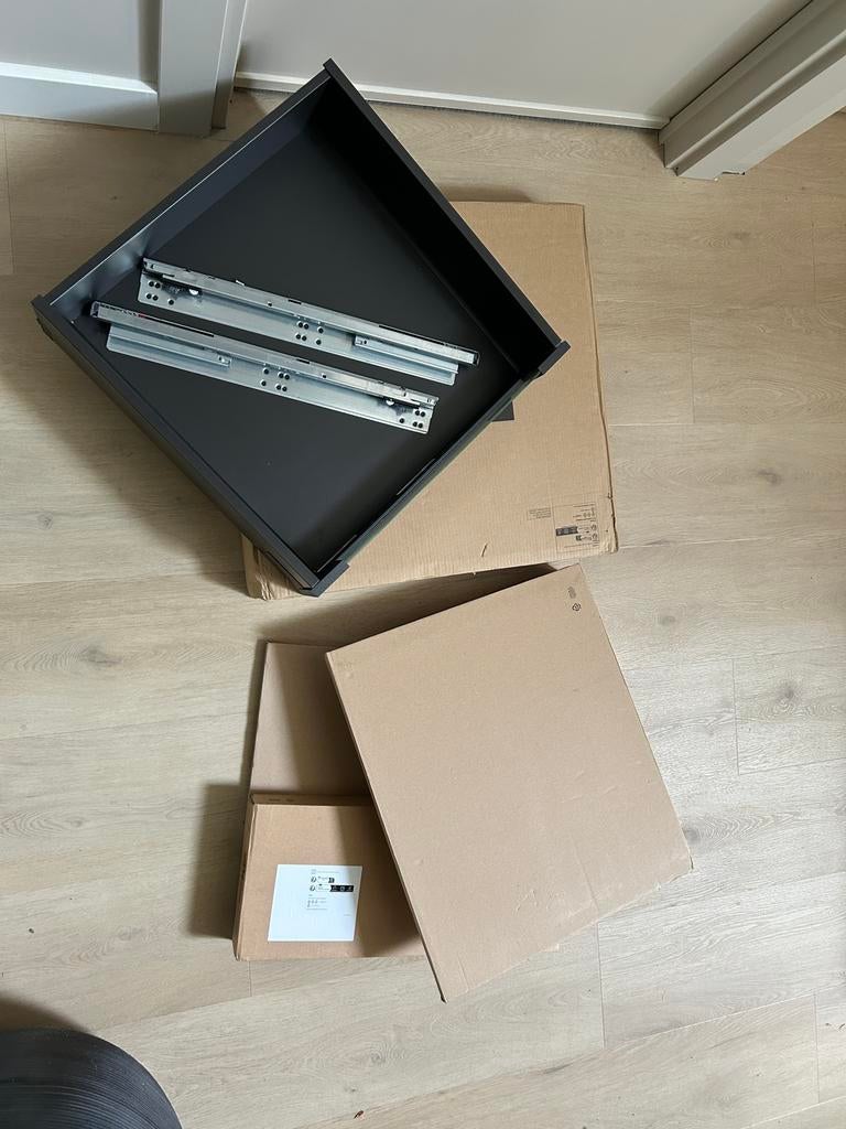 3x IKEA Keukenlades Knivshult donkergrijs lades - 60x60 cm, Huis en Inrichting, Keuken | Keukenelementen, Ophalen, Zwart, 50 tot 100 cm