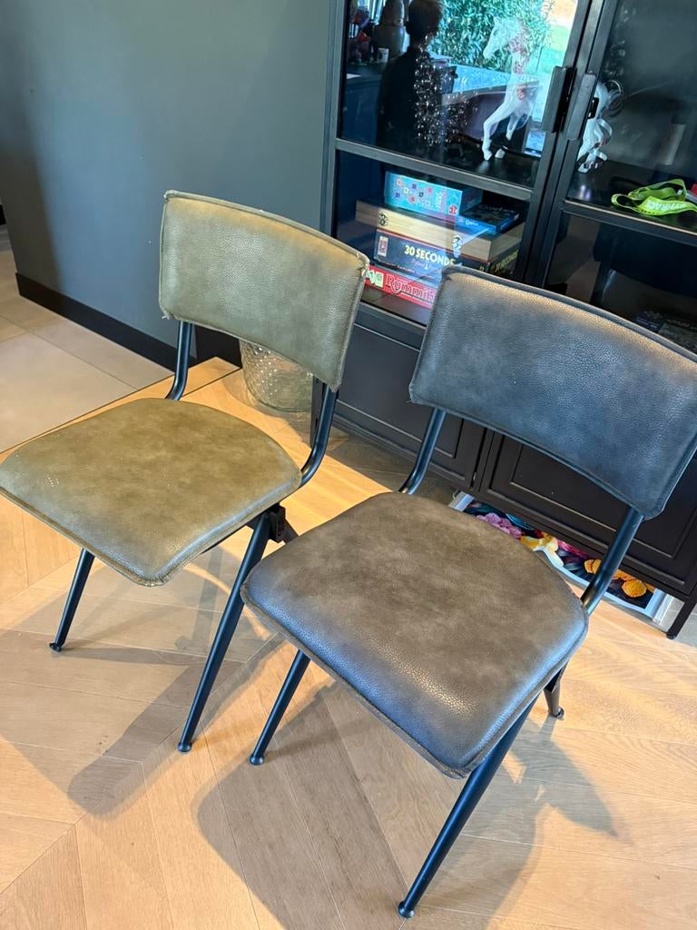 dutchbone eetkamerstoelen, Gebruikt, Twee, Leer, Ophalen of Verzenden