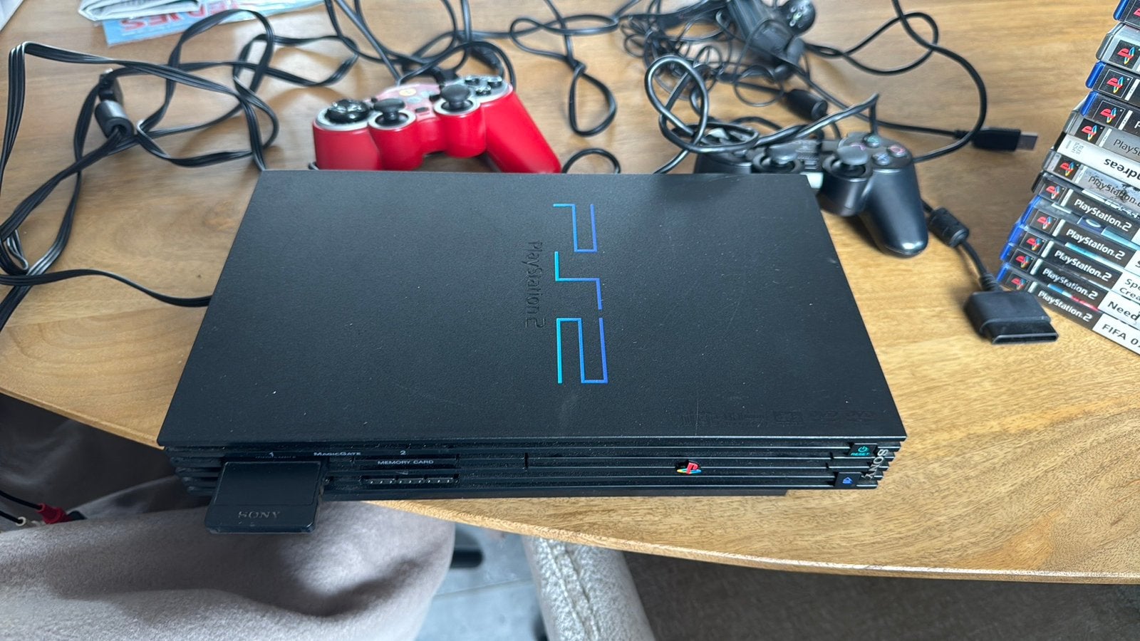 Playstation 2 met controllers en spellen, Ophalen of Verzenden, Zo goed als nieuw, Met 2 controllers
