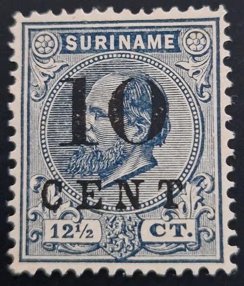 Suriname 1898 - nvph 29 - Koning Willem III met opdruk, Verzenden, Postfris