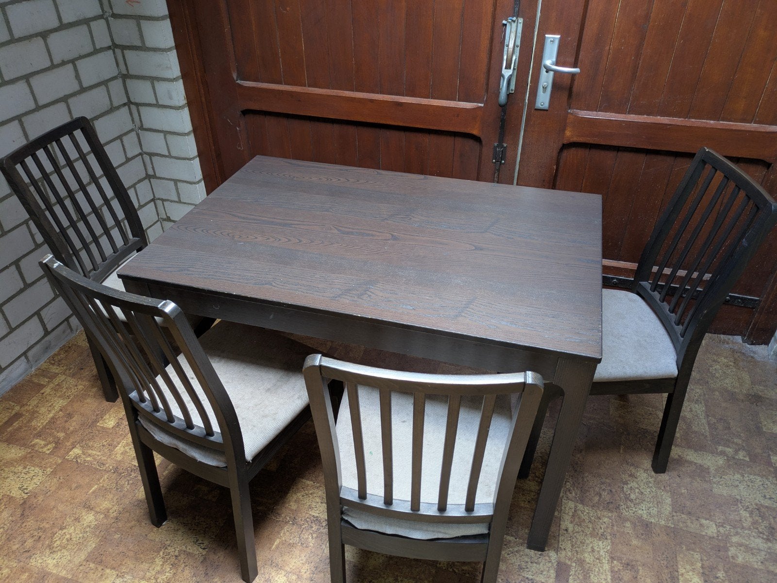 Ikea Ekedalen uitschuifbare tafel met 4 stoelen, Ophalen, Gebruikt, 100 tot 150 cm, 50 tot 100 cm