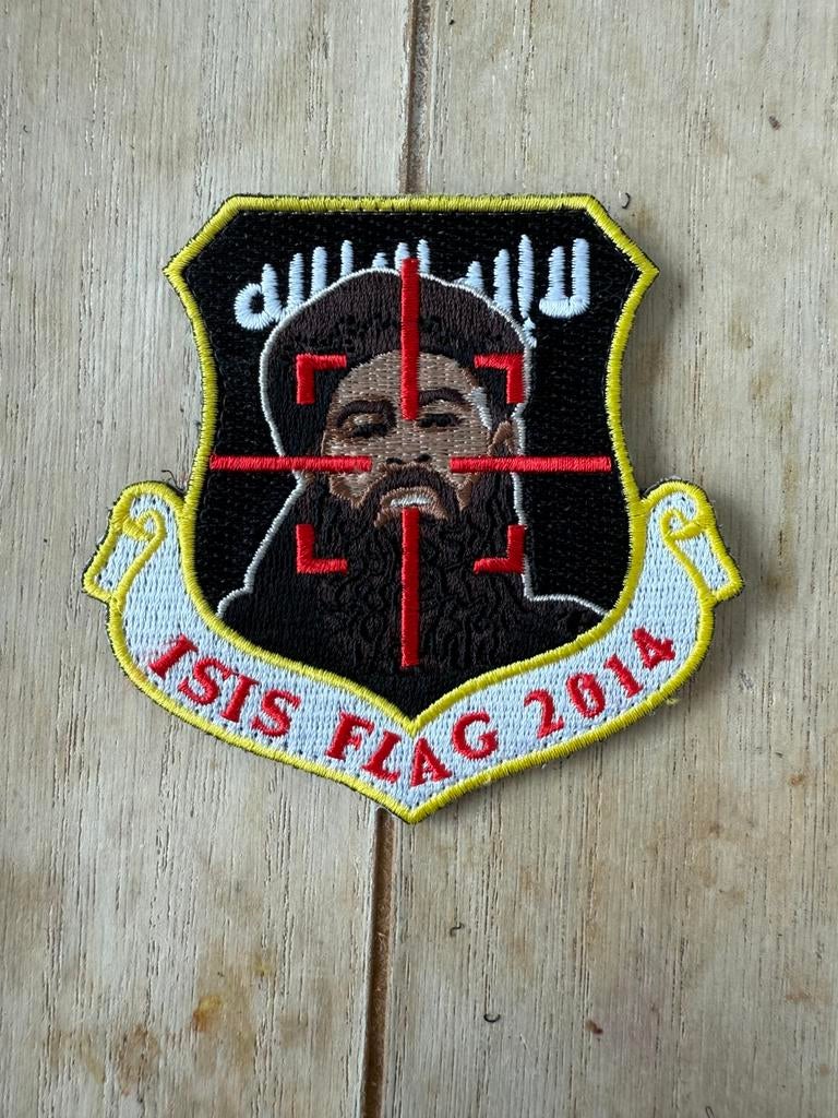 Patch badge embleem isis flag F-16 det. Zeldzaam, Verzenden, Zo goed als nieuw, Patch, Badge of Embleem