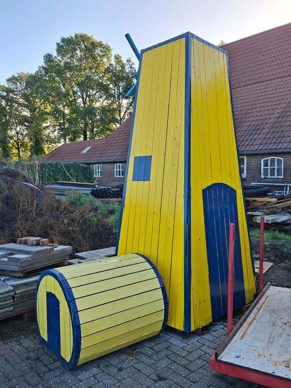 2 welkom zuilen hoge eyecatchers windmolen reclame borden, Ophalen, Gebruikt