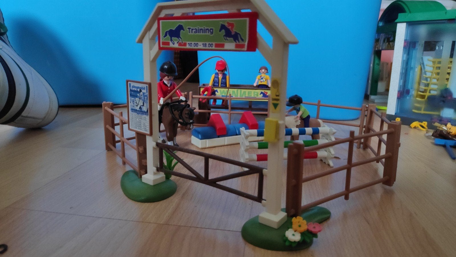 Playmobil Paarden Renbaan / Dressuurbak met Hindernissen, Gebruikt, Complete set, Overige typen, Ophalen of Verzenden