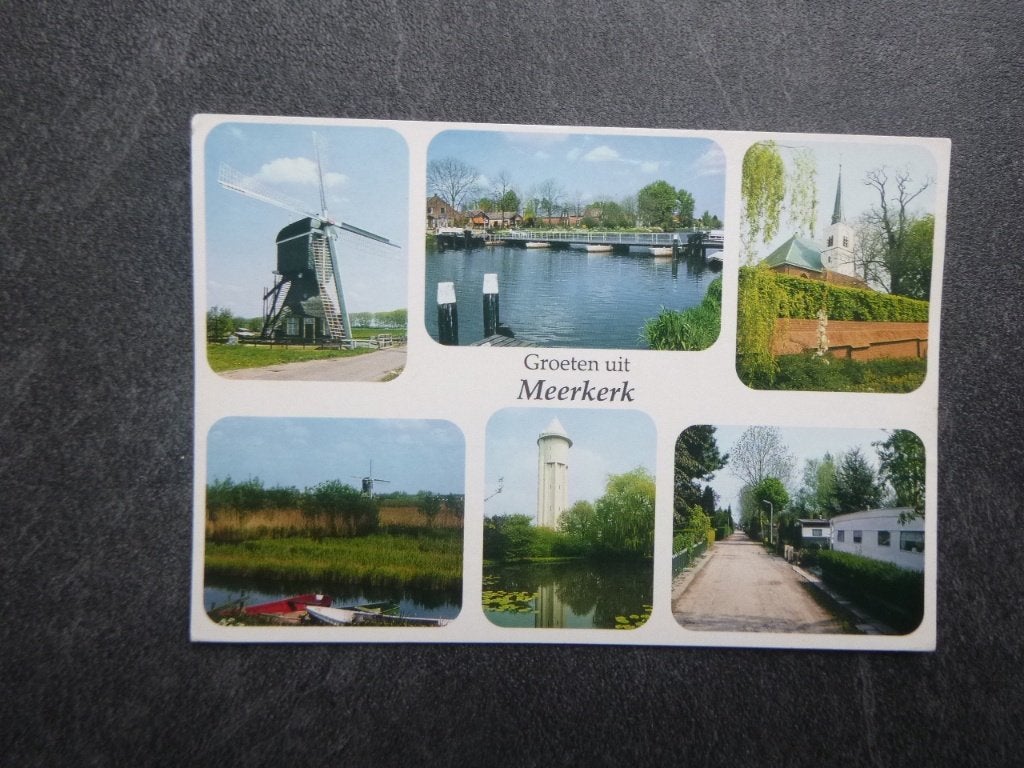 Meerkerk, molen/Kraneschipbrug/watertoren, Verzenden, 1980 tot heden, Gelopen, Zuid-Holland