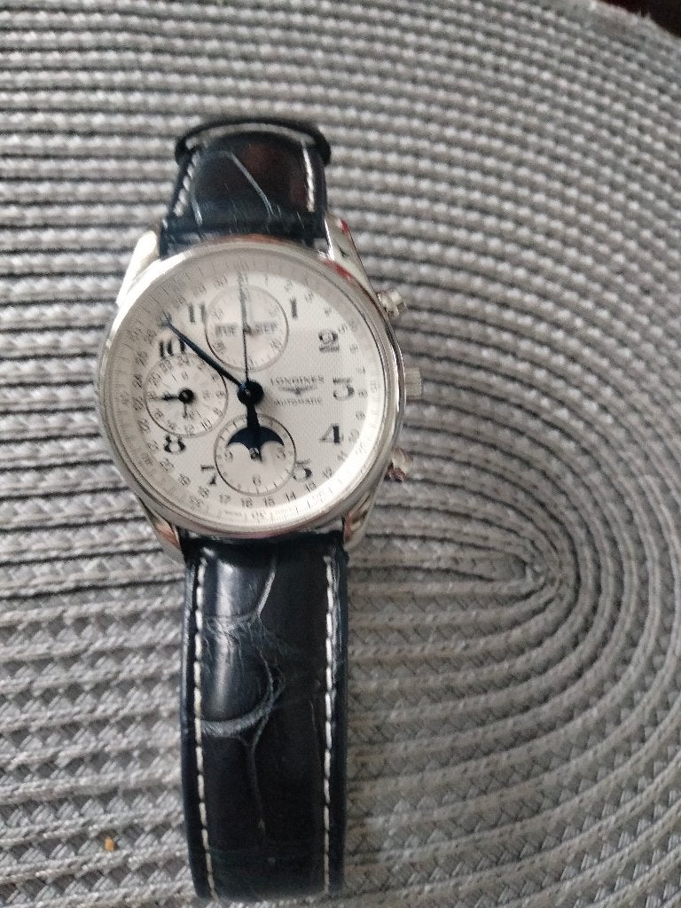 Longines Master moonphase in zeer goede staat, Sieraden, Tassen en Uiterlijk, Overige merken, Staal, Polshorloge, Ophalen of Verzenden