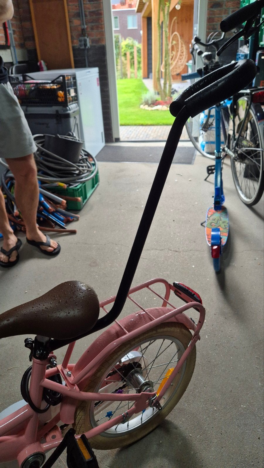Universele duwstang voor kinderfiets - leren fietsen, Fietsen en Brommers, Ophalen of Verzenden, Gebruikt, Universeel