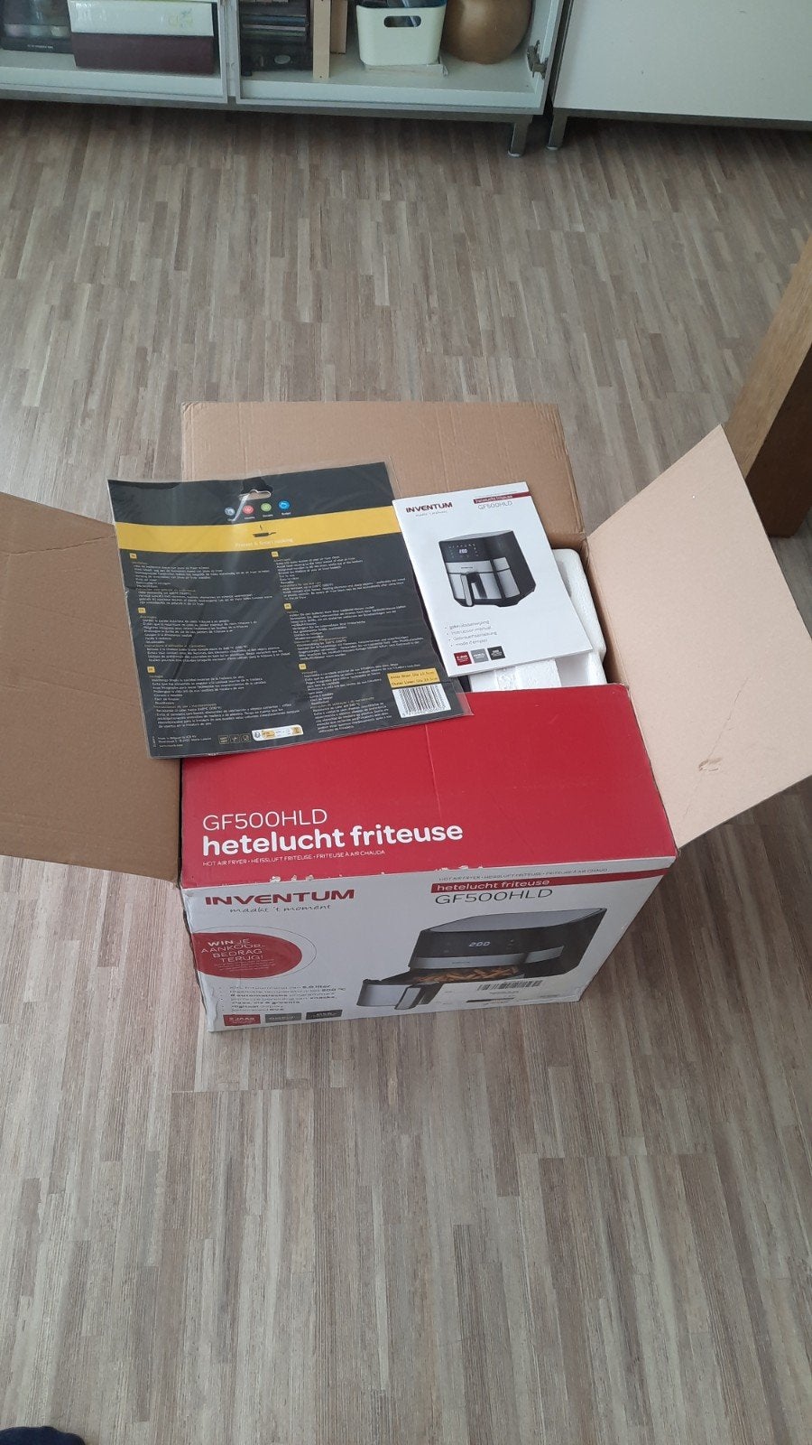 Inventum GF500HLD Airfryer/Hetelucht friteuse, Ophalen of Verzenden, Zo goed als nieuw, Airfryer, 1500 gram of meer