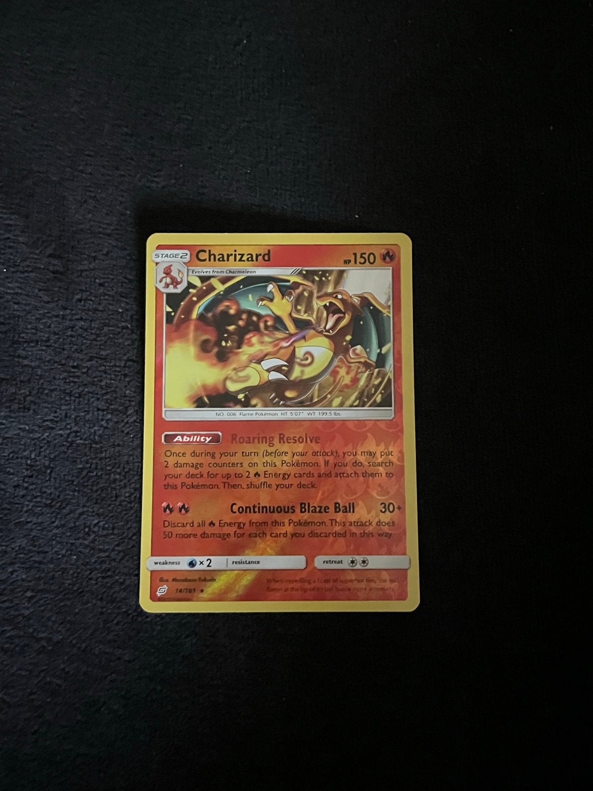 Charizard Reverse Holo Team Up EXC/NM, Ophalen of Verzenden, Zo goed als nieuw, Losse kaart, Foil