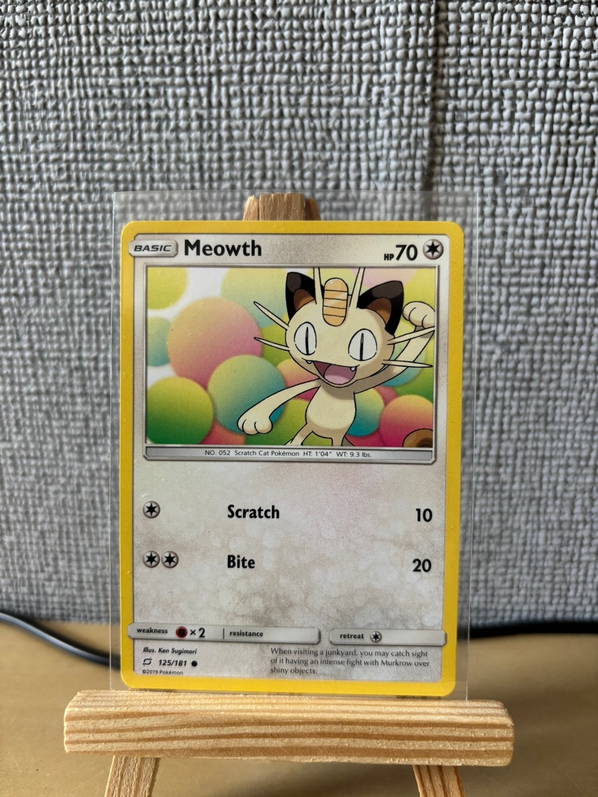 Meowth pokemon kaart, Ophalen of Verzenden, Zo goed als nieuw, Losse kaart