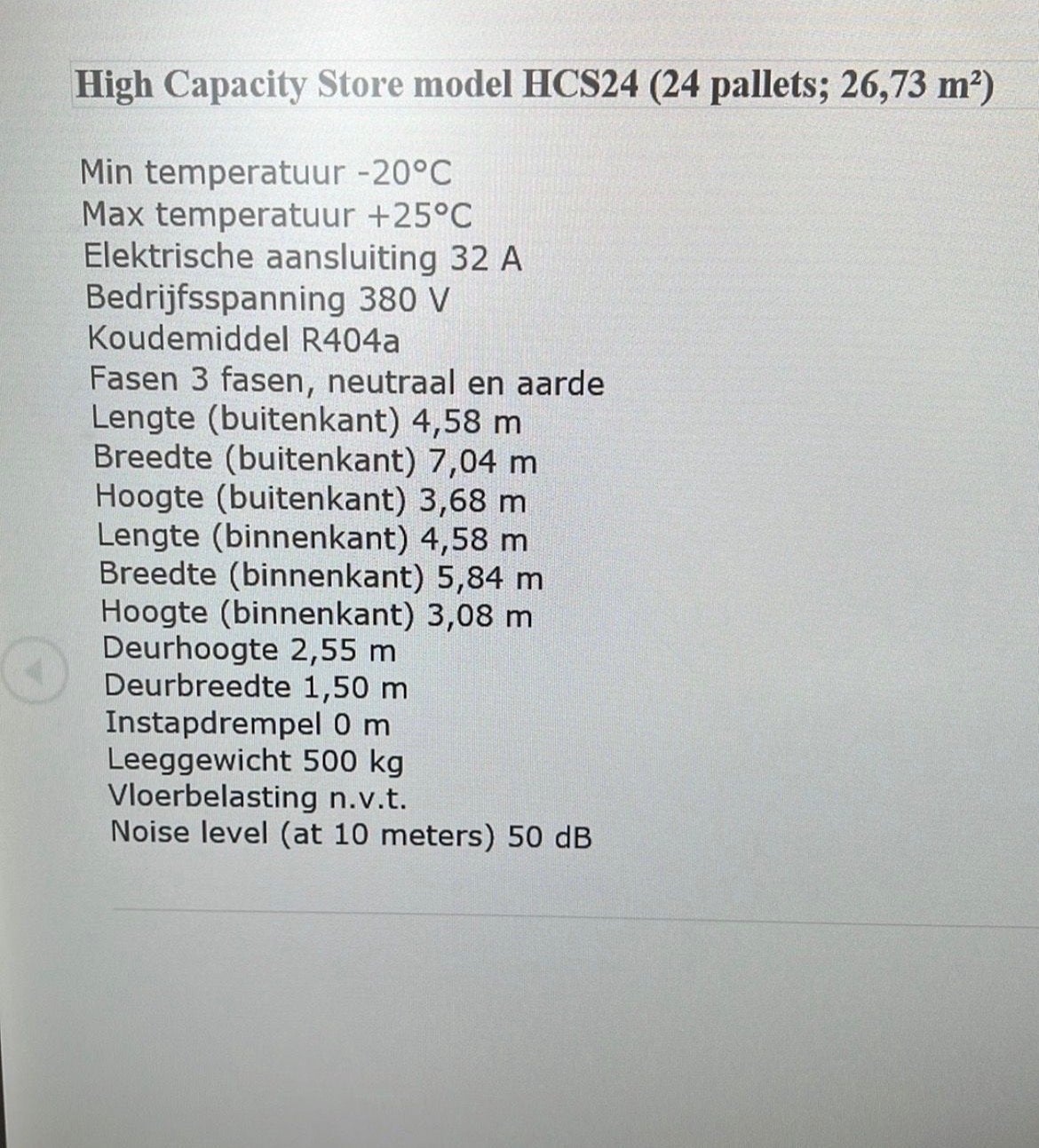 2x Opblaasbare Koelcel HCS24 - 24 Pallets / 26,73 m² Opslag, Gebruikt, 200 liter of meer, 60 cm of meer, 160 cm of meer