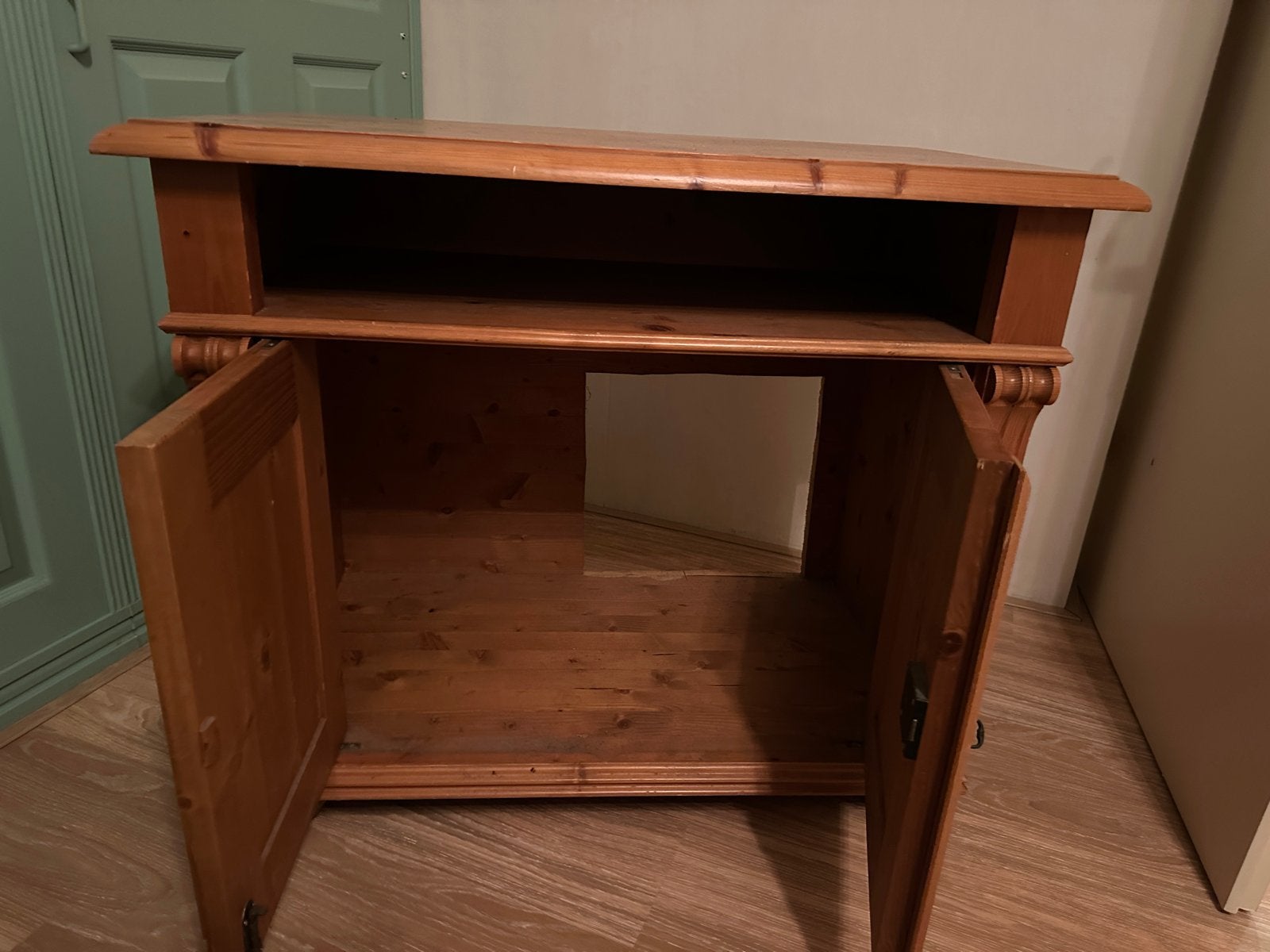 Grenen TV-kast met opbergruimte, Ophalen, Gebruikt, 50 tot 100 cm, Minder dan 100 cm