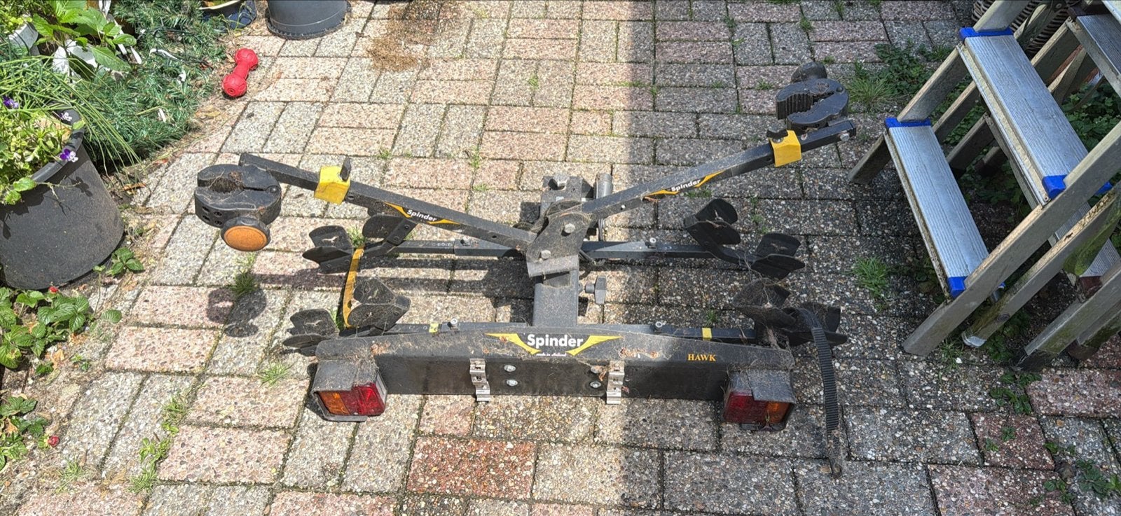 Spinder Hawk Trekhaak Fietsendrager voor 2 fietsen, Ophalen, 2 fietsen, Gebruikt, Trekhaakdrager