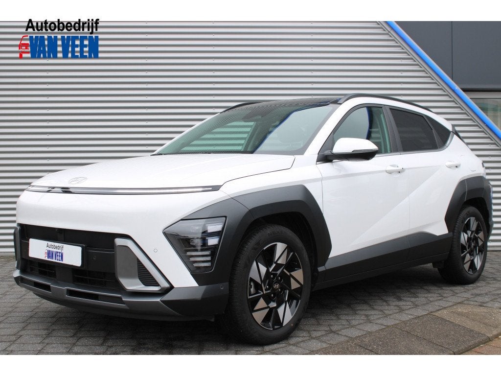 Hyundai KONA 1.6 GDI HEV Premium Sky | Bose | 360 Camera | F, Auto's, 1350 kg, Gebruikt, Zwart, Wit
