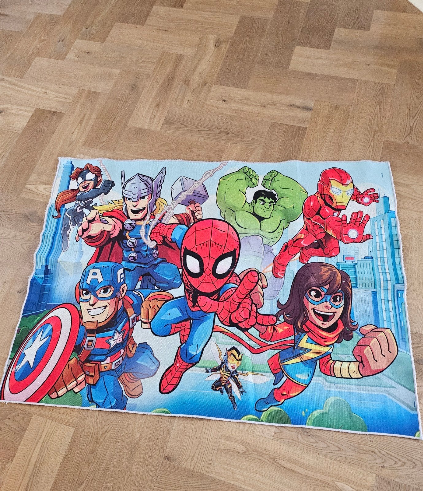 Marvel Spiderman Spidey en zijn vrienden kleed antislip, 100 tot 150 cm, Blauw, Nieuw, 150 tot 200 cm