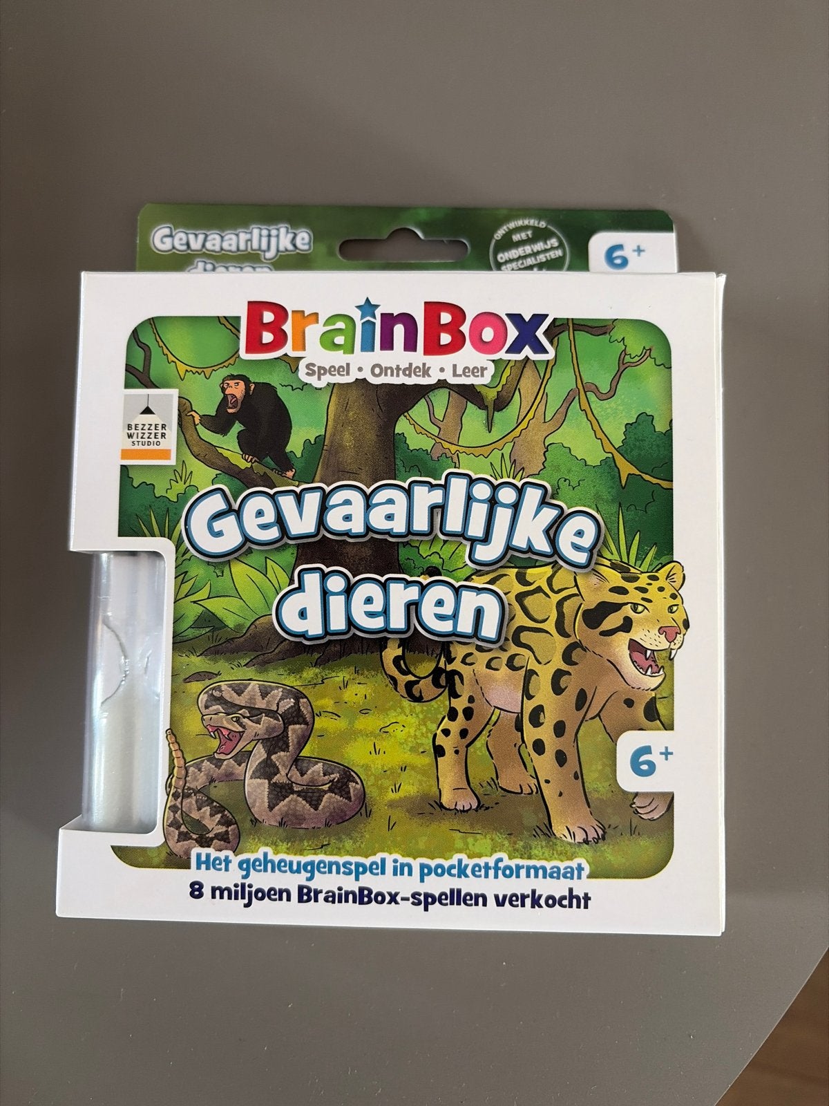 BrainBox Gevaarlijke Dieren geheugenspel 6+, Ophalen of Verzenden, Nieuw, Ontdekken