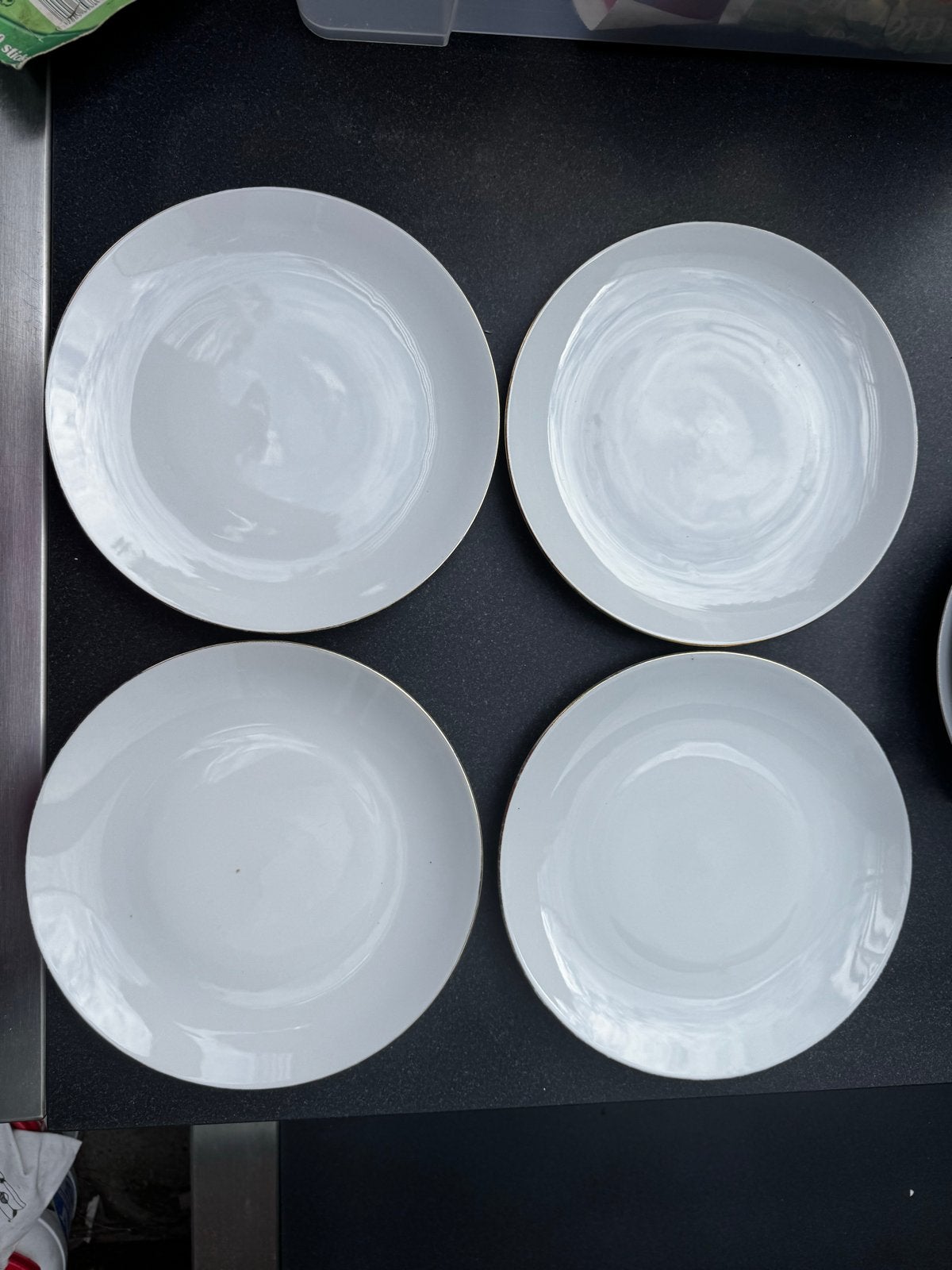 Set van 4 Winterling porseleinen borden met gouden rand, Ophalen of Verzenden