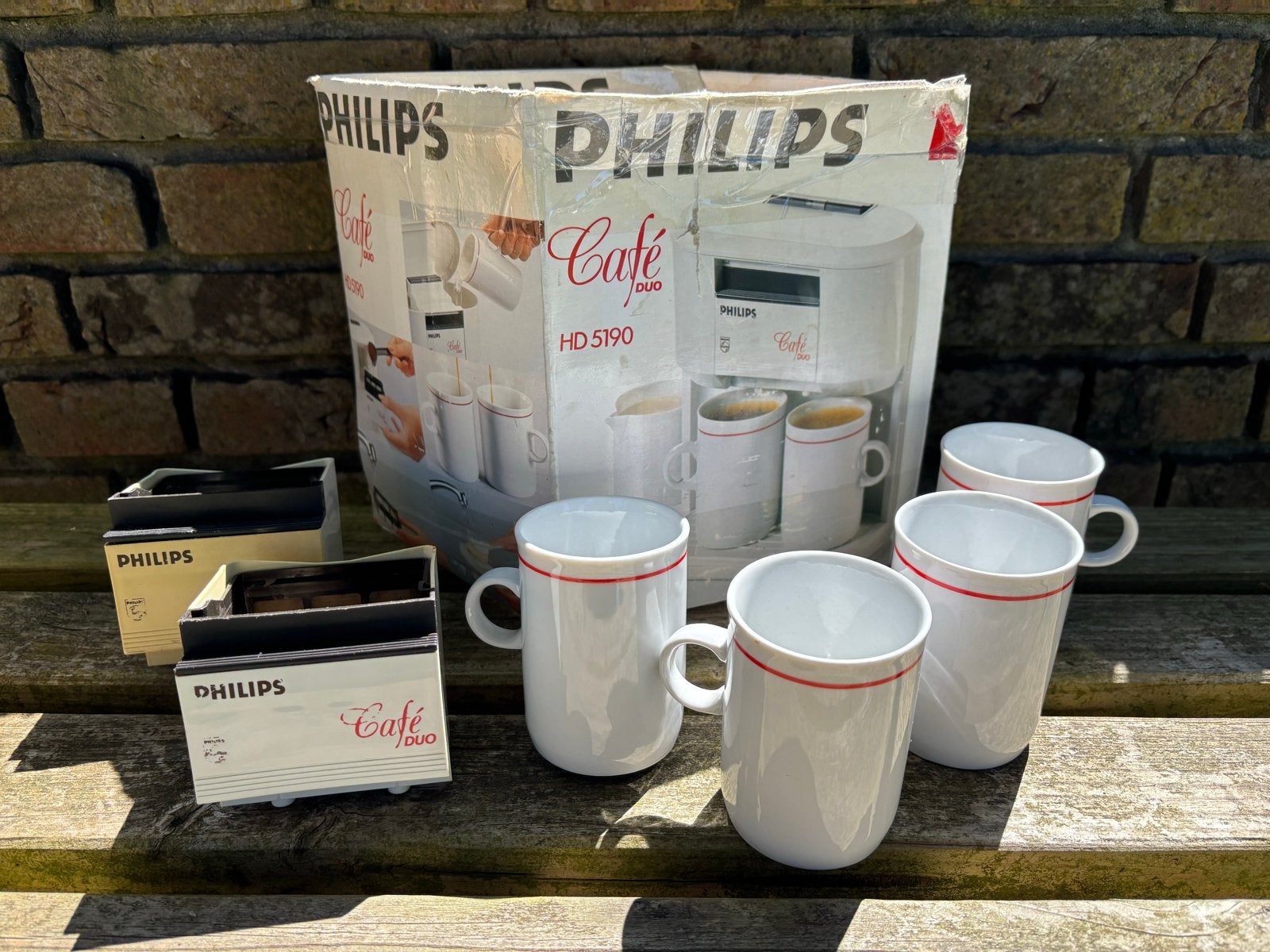 4 bekers en 2 doseerbakjes voor Philips Café Duo HD 5190, Ophalen, Gebruikt