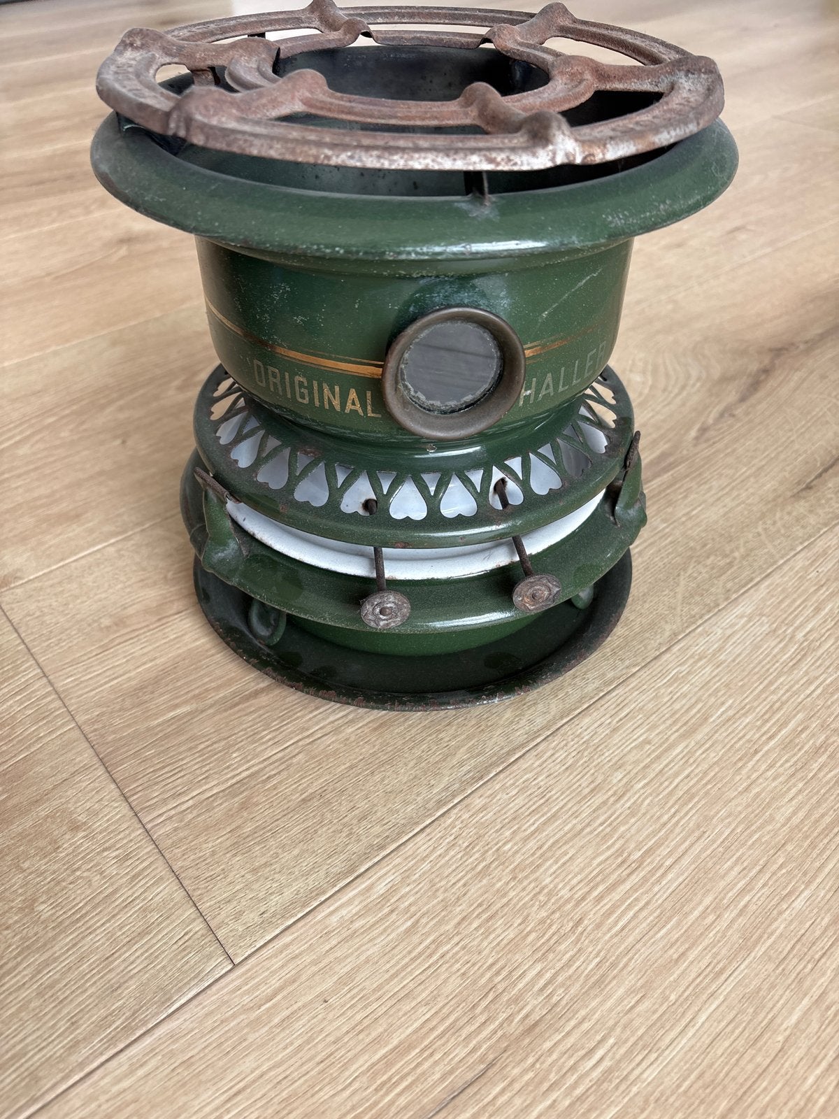 Antieke Haller petroleum kookstel - Vintage Groen, Ophalen of Verzenden
