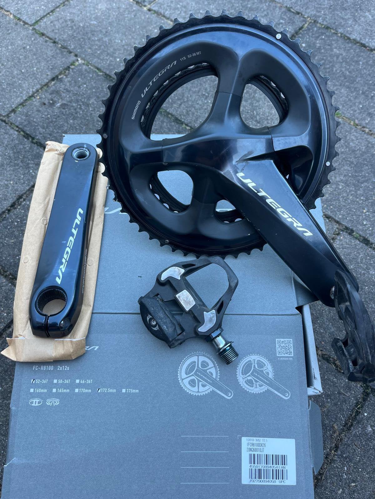 Shimano Ultregra crankstel 52-36, 172,5 mm, 11 speed, Fietsen en Brommers, Crankstel of Pedalen, Gebruikt, Ophalen of Verzenden