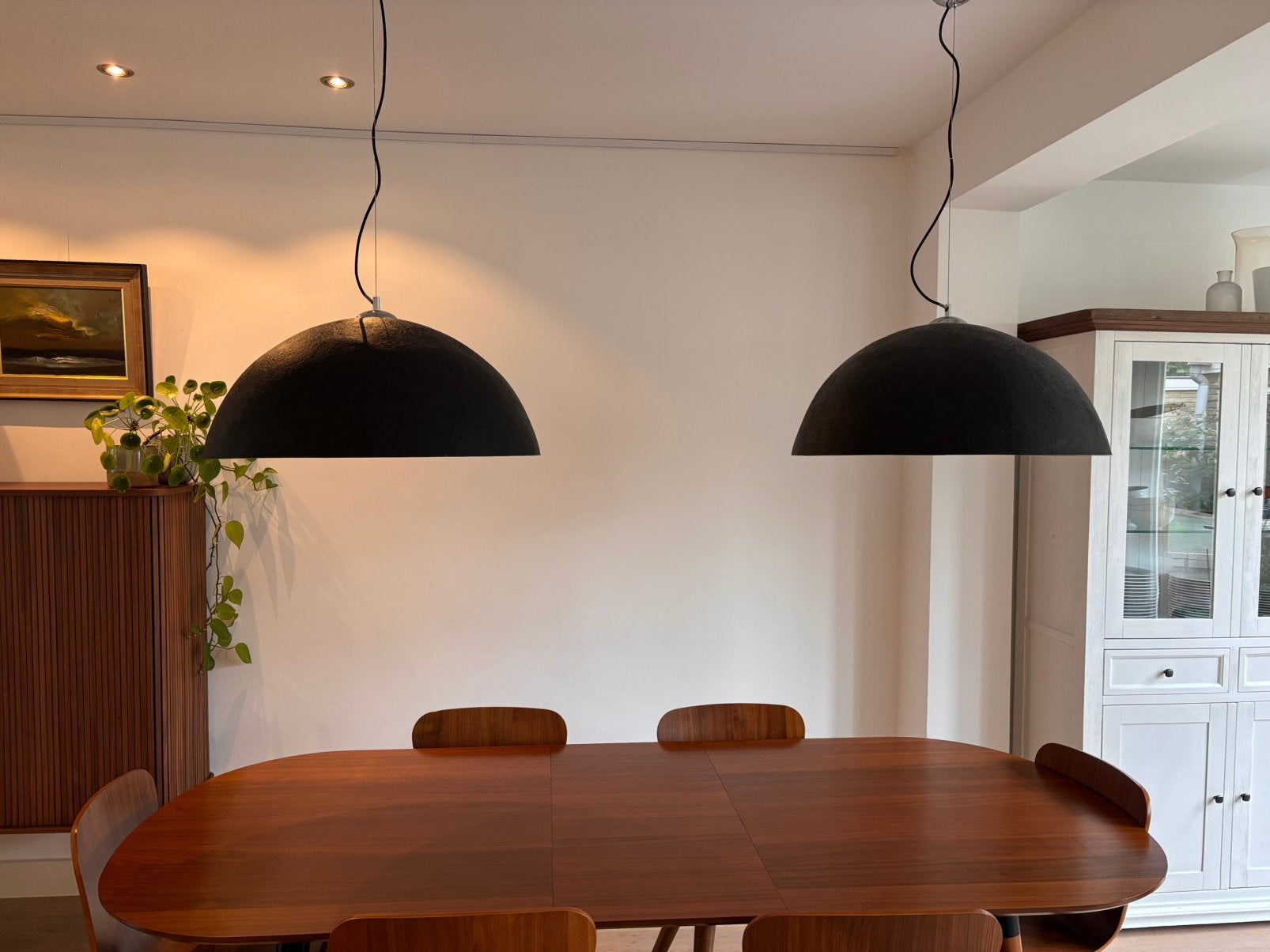 Set van 2 hanglampen ETH Mezzo Tondo Ø70 cm, zwart/goud, Ophalen, Gebruikt