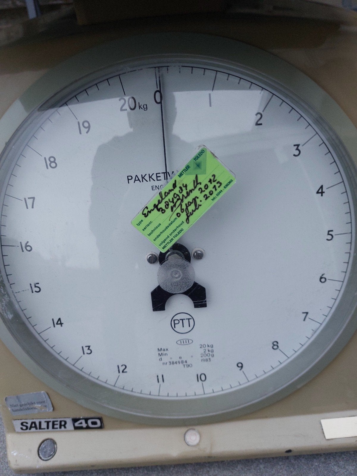 Paket weegschaal  P.T.T. Salter 40, Ophalen of Verzenden, Gebruikt