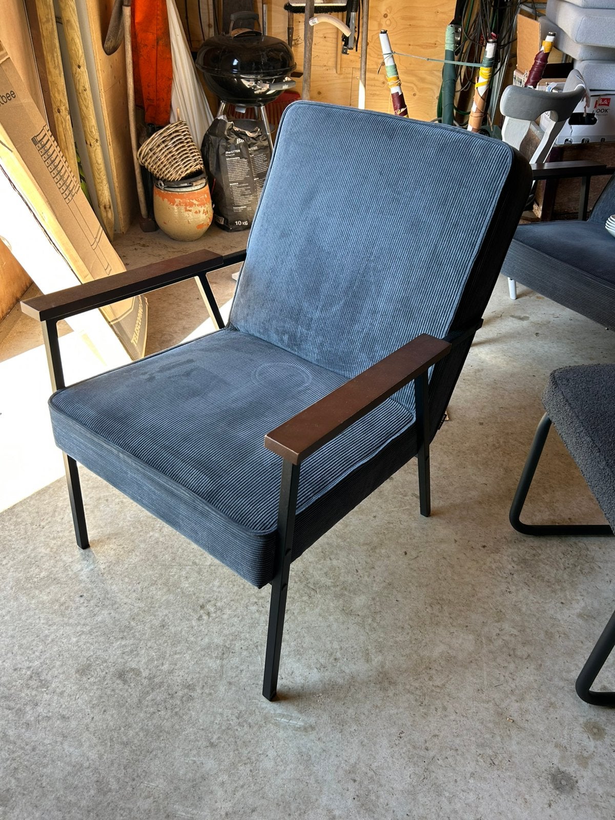 Woood fauteuils blauw, Ophalen, Zo goed als nieuw, 75 tot 100 cm, 50 tot 75 cm