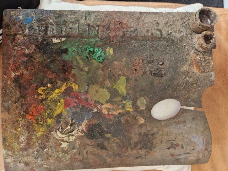 schilderspalet  uit atelier van Henk van Leeuwen vo, Ophalen