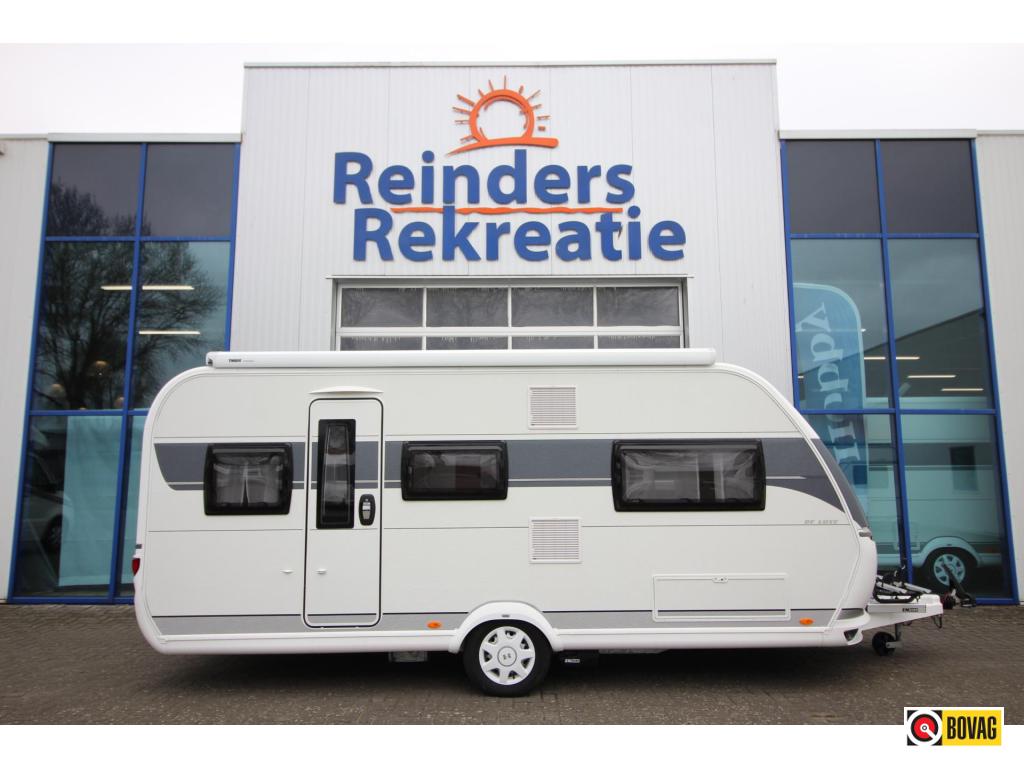 Hobby De Luxe 495 UL Mover,Thule,Fietsenrek, Caravans en Kamperen, Caravans, Rondzit, Hobby, Bedrijf, 4 tot 5 meter