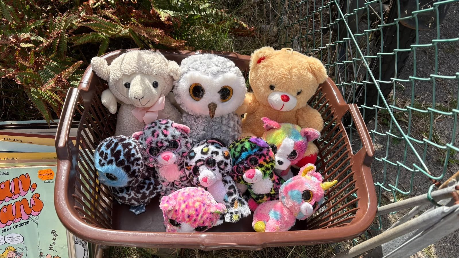 Diverse knuffels: Ty Beanie Boo's, uil, schaap en beer, Gebruikt, Overige typen, Ophalen of Verzenden, Middelgroot (20 tot 80 cm)