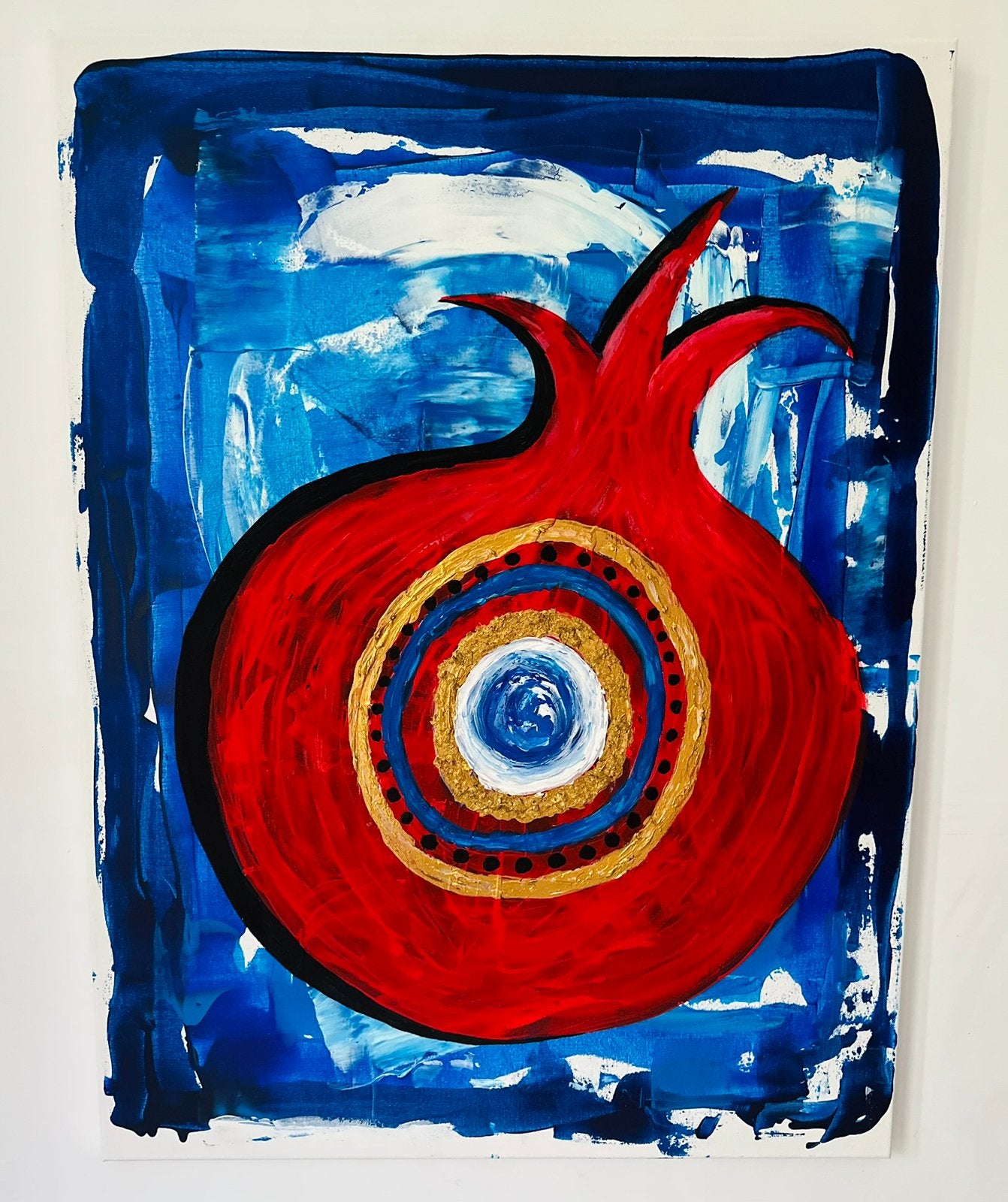 Evil Eye Abstract Modern Artwork 50x70 cm, Ophalen of Verzenden