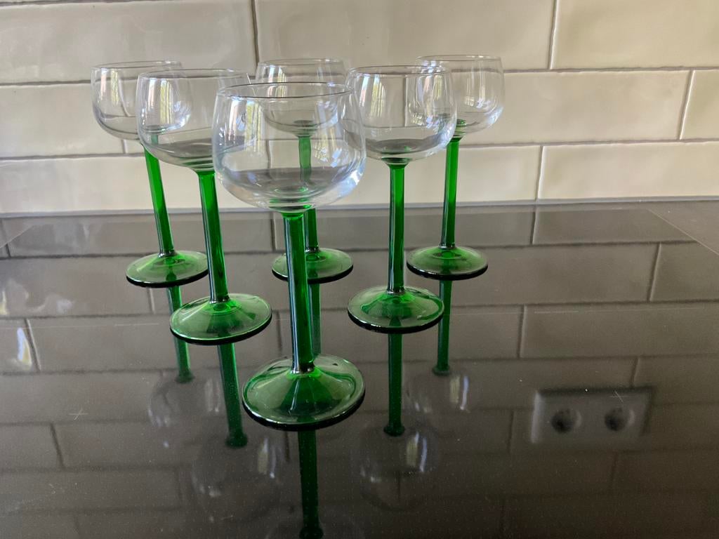 Luminarc Emerald Elzas wijnglazen recht model (6) vintage, Ophalen of Verzenden, Zo goed als nieuw, Overige typen