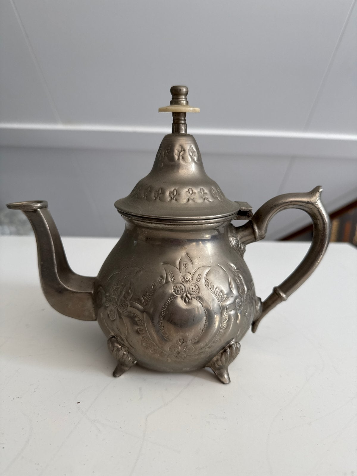 Vintage Marokkaanse Theepot - Handgemaakt Metaal, Ophalen of Verzenden