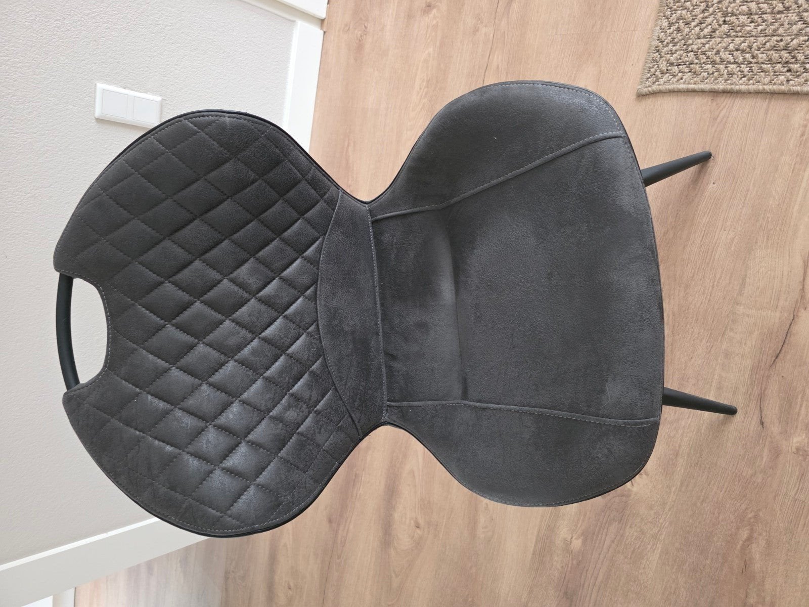 Set van 6 comfortabele eetkamerstoelen - Grijs, Huis en Inrichting, Stoelen, Gebruikt, Ophalen of Verzenden, Stof, Vijf, Zes of meer stoelen