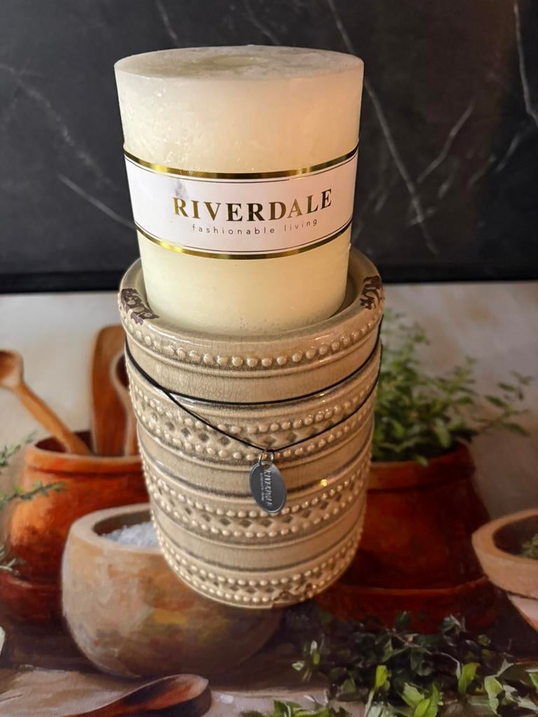 Riverdale houder met kaars woonaccesoires, Tuin en Terras, Bloempotten, Rond, Ophalen of Verzenden, Zo goed als nieuw, Minder dan 40 cm
