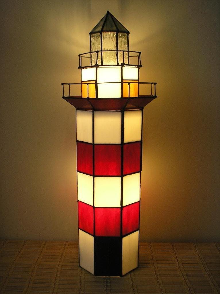 Statige Tiffany vuurtoren, Huis en Inrichting, Ophalen, Zo goed als nieuw, Glas, 50 tot 75 cm