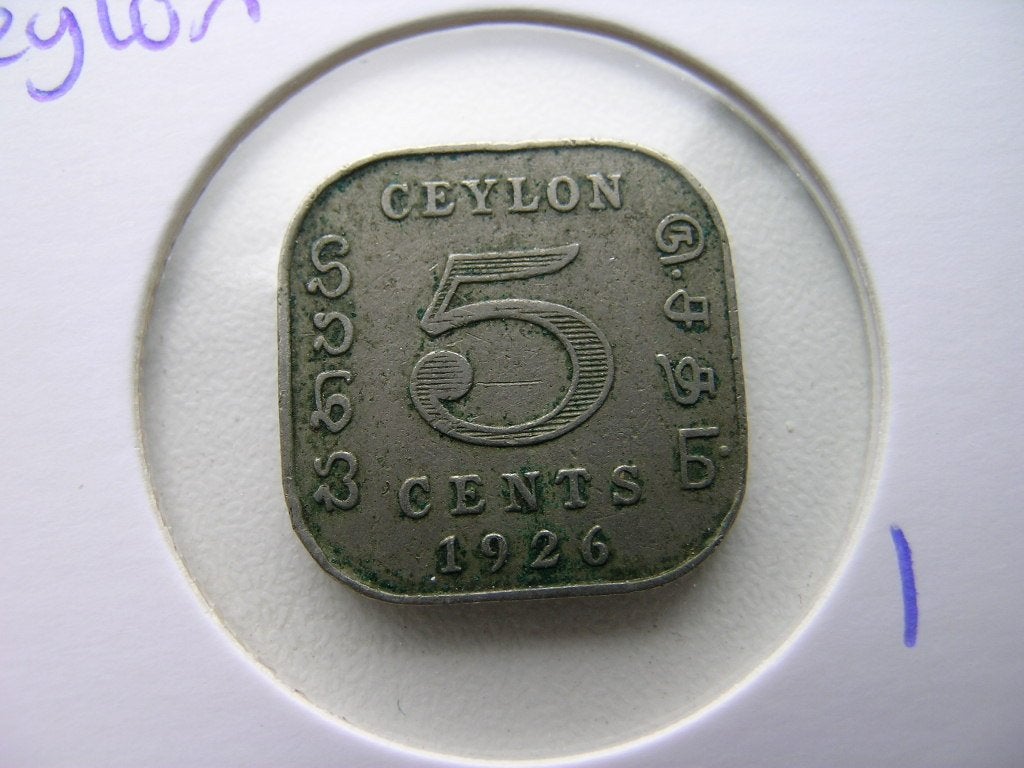 5 Cents 1926 Ceylon, Postzegels en Munten, Munten | Azië, Ophalen of Verzenden, Zuid-Azië, Losse munt