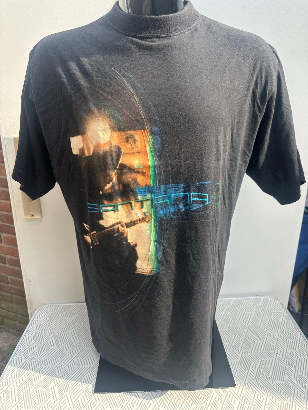 Vintage Santana T-shirt - Zwart - Maat XL - 2000 Tour, Ophalen of Verzenden, Gedragen, Maat 56/58 (XL), Zwart