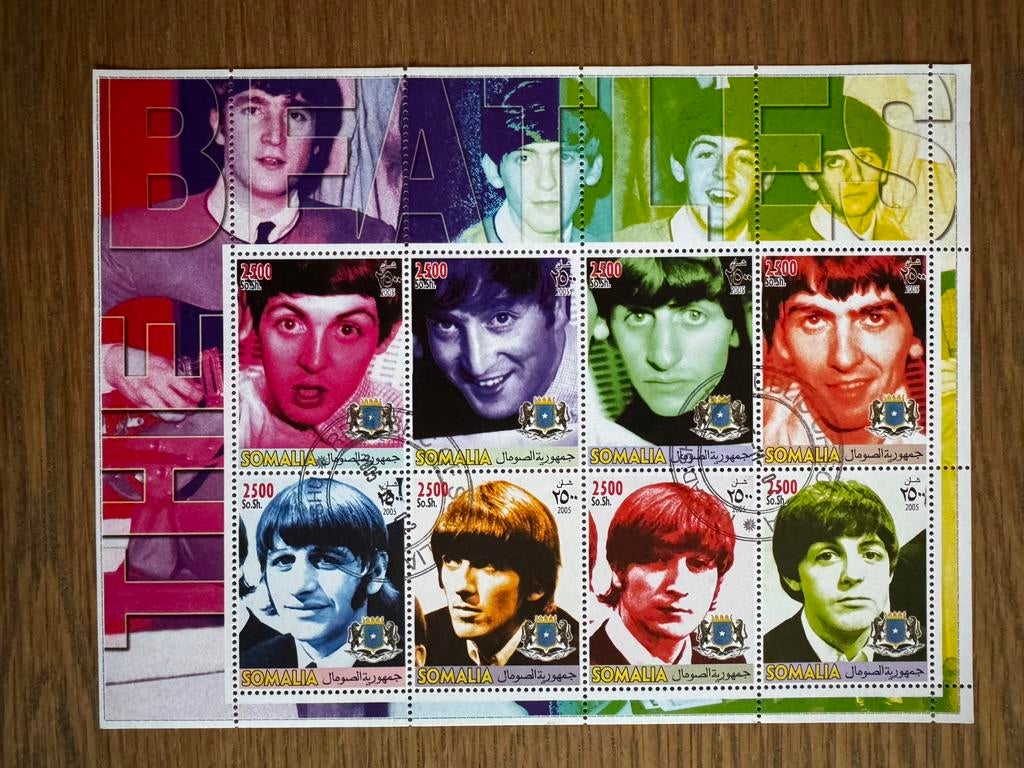 Somalie blok The Beatles, Ophalen of Verzenden, Gestempeld