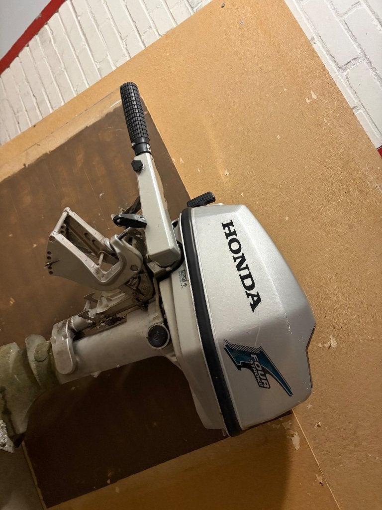 Honda 5pk 4takt + hidea 9.9pk4takt elektrischstart+ bootje, Ophalen, Gebruikt, Motor en Techniek, Motorboot