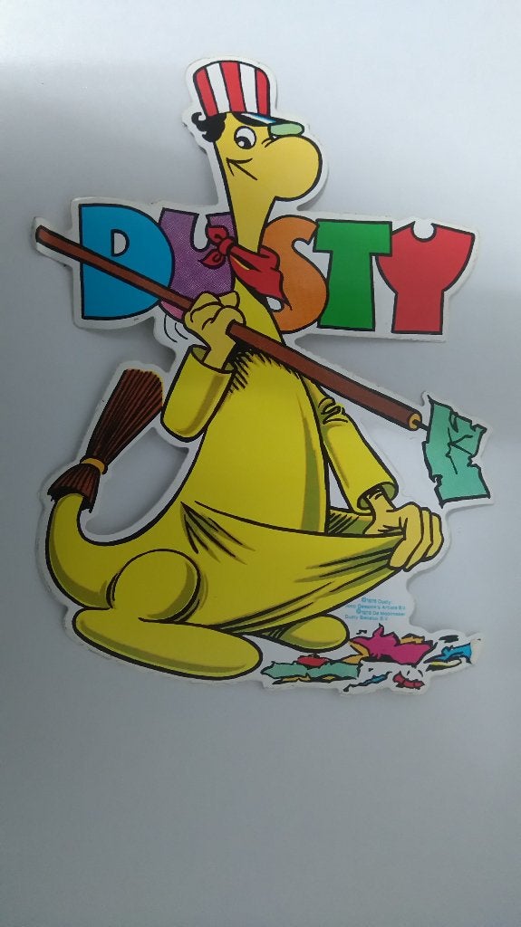 Dusty Joop Geesink Dino 1978 strip sticker tekenfilm, Ophalen of Verzenden, Zo goed als nieuw, Bedrijf of Vereniging